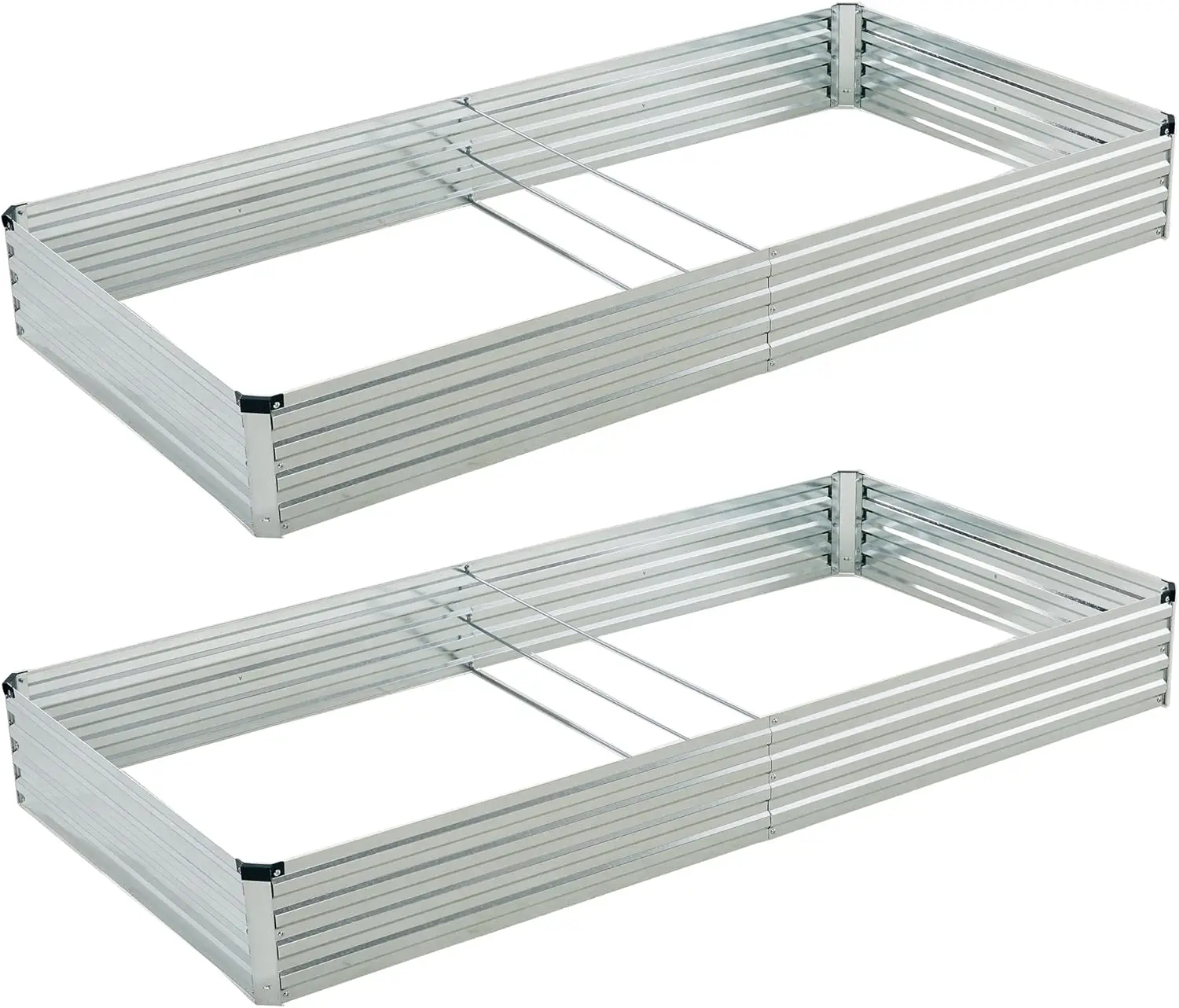 

8x4x1ft Galvanized Raised Garden Bed Kit, Metal Planter Box for Vegetables Flowers Herb, Silver