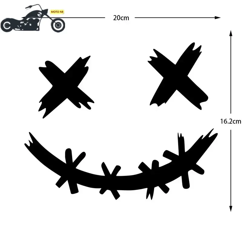 

MOTO N8 Motorcycle Stickers Car Reflective Waterproof Smile Face Helmet Decal Motocross Auto Rear Window Personalized Stickers 2