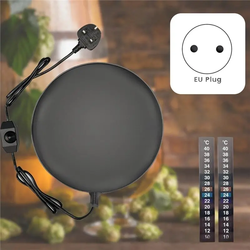 Brewing Fermentation Heat Pad Sourdough Proofing Heat Mat Waterproof for Home Beer Brewing Kombucha Yogurt EU Plug