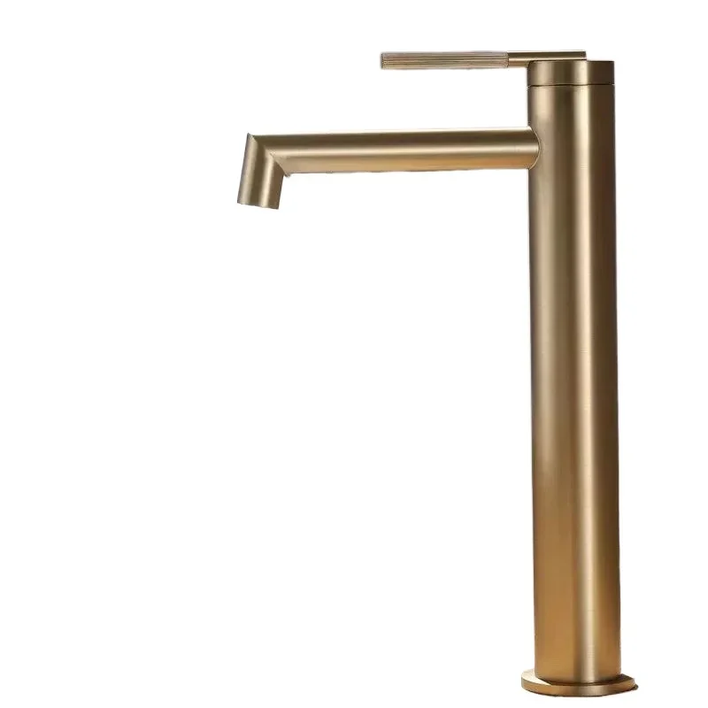 

Italian faucet, single-hole stainless steel hot and cold table basin under the basin faucet, high-end wire gold