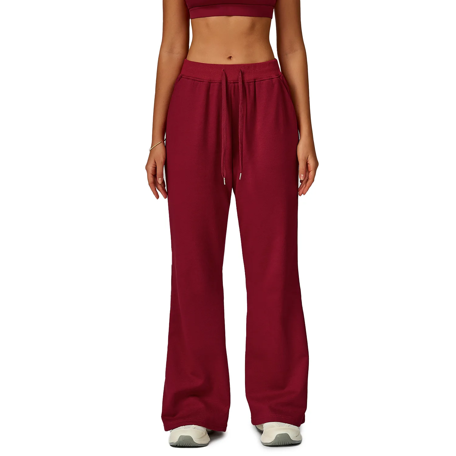 

Maxdutti Woman Clothes Women's Pants And Trousers High Waisted Loose Fit Sports Sweatpants With Drawstring Pockets Straight Leg