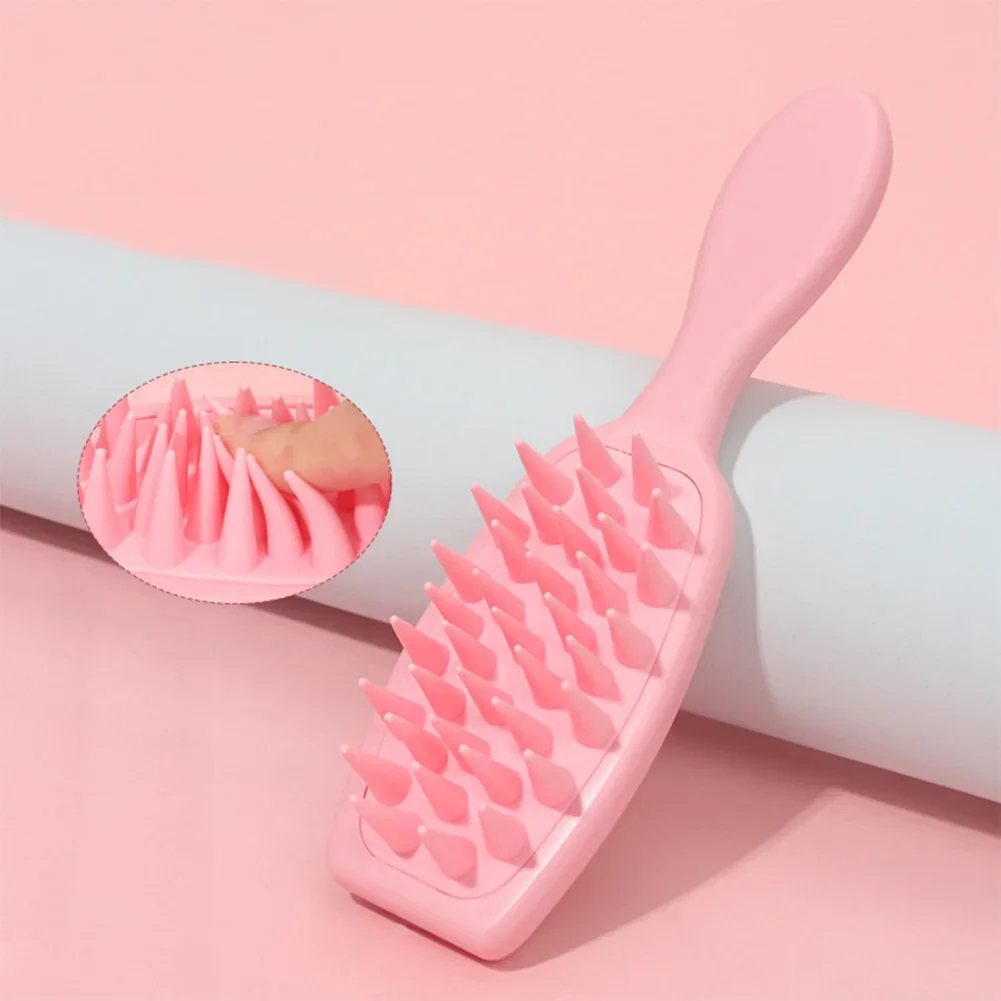 Silicone Shampoo Escova para Massagem Do Couro Cabeleireiro Pente De Lavagem Da Cabeça, Punho Longo, Massageador De Cabelo, Escova De Banho, Body Scrubber, Acessórios Para Cabelo