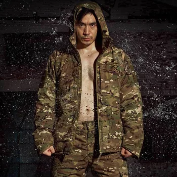 Thermal Reflective Camo Outdoor Tactical Jacket For Men Keep Warm Durable Waterproof Multi Pocket Camouflage Hooded Padded Coats 2