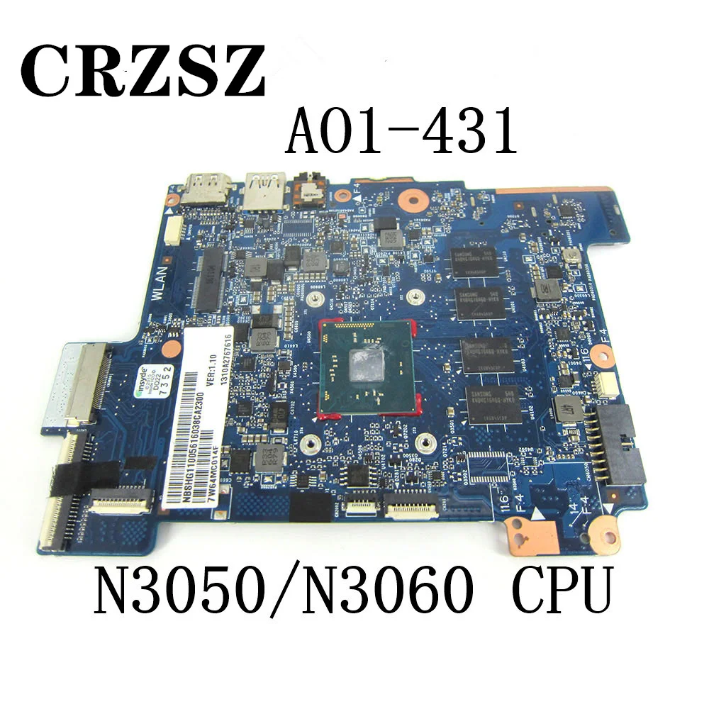 

CSRZSZ For Acer aspire A01-131 A01-431 Laptop motherboard 6050A2767601 NBSHG11001 With N3050/N3060 CPU Fully tested