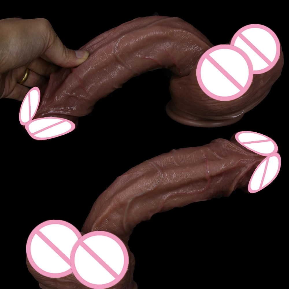 New Super Realistic Dildo Soft Skin Silicone Penis Glans With Powerful Suction Cup Anal Sex Toys For Woman Vagina Hot Dick XXL