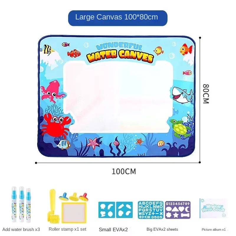 Children Water Canvas Magic Graffiti Drawing Board repeatedly doodle Water Painting Carpet Learning Carpet Reusable Drawing Mat