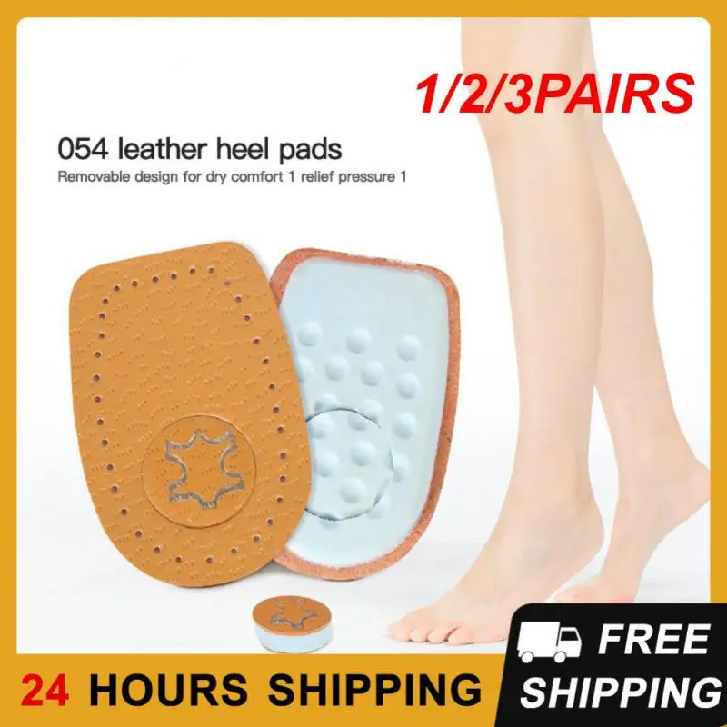 1/2/3PAIRS Leather Sports Comfortable Thick Soft Sports Half Size Insole Thick Shock-absorbing Removable Invisible Soft