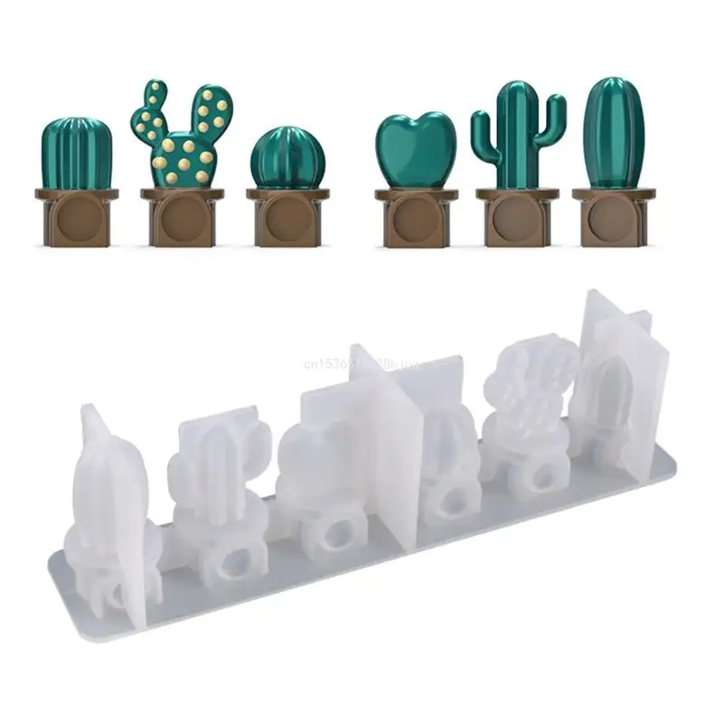 Refrigerator Sticker Silicone Mold with Cactus Magnets Decorative Mold for Creative Magnetic Stickers for Adults Dropship