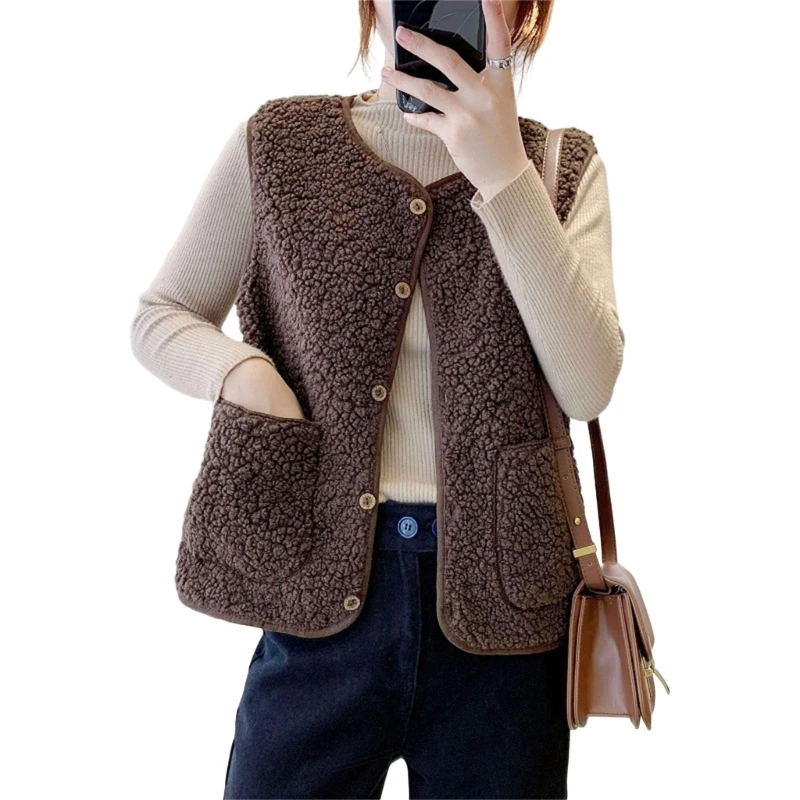 A0NF Short Korean Vest Stay Warm and Stylish Winter Sleeveless Coat Versatile Tops for Women Girls