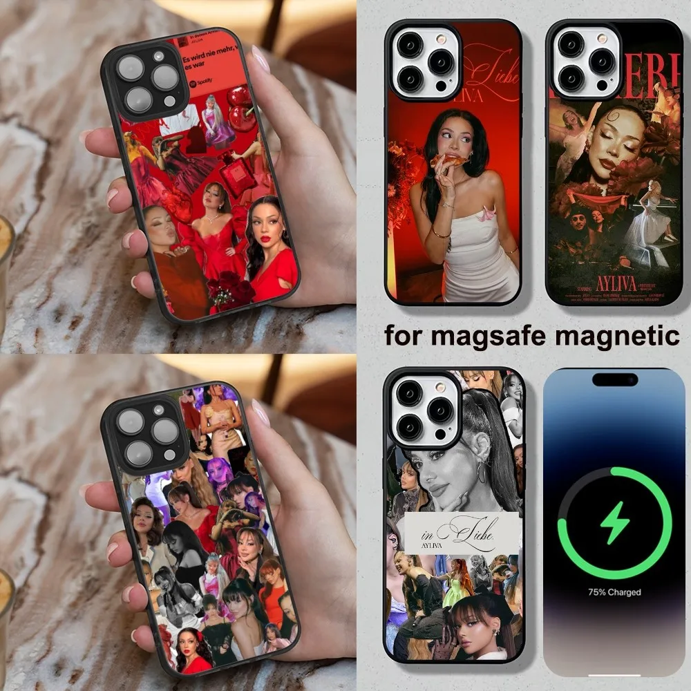 A-Ayliva German Singer Phone Case For iPhone 16,15,14,13,12,11,Plus,Pro,Max,Mini Soft Magesafe Magnetic Wireless Charge