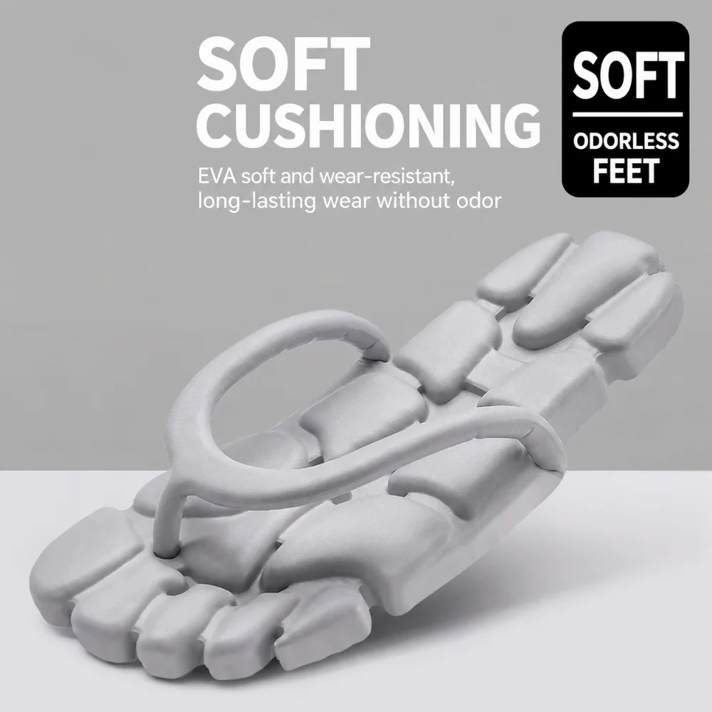 Einfache, tragbare, faltbare Flip-Flops, EVA-Hausschuhe mit weicher Sohle für Herren, einfarbig, leichte Strandsandalen für Reisen, drinnen und draußen – Detail 9