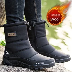 Waterproof Men Women Snow Boots High Top Ankle Winter Boots Platform Warm Plush Man Cutton Shoes Outdoor Non-slip Snowboots Male