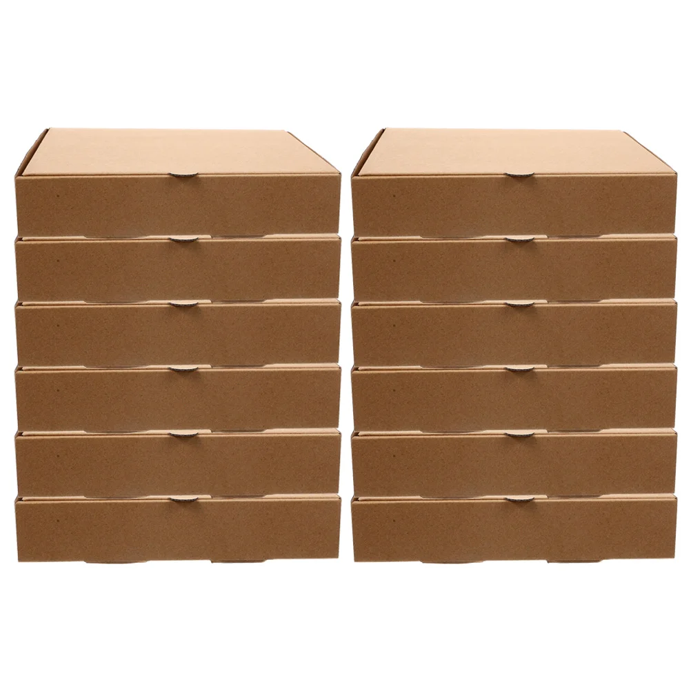 

12 Pcs Platter Mini Pizza Box Paper Boxes Container Corrugated Cases Decorations