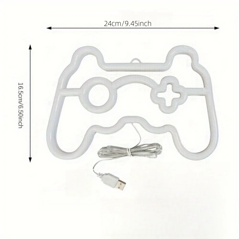 1PC USB LED game console neon light, game controller night light,suitable for game rooms,parties,and wall decoration