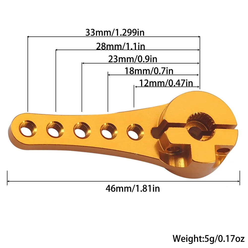 1pcs Aluminum Alloy 25t Steering Servo Arm Horn Length 46mm For 1/10 1/8 1/5 Rc Car Crawler Large Torque Servo Parts