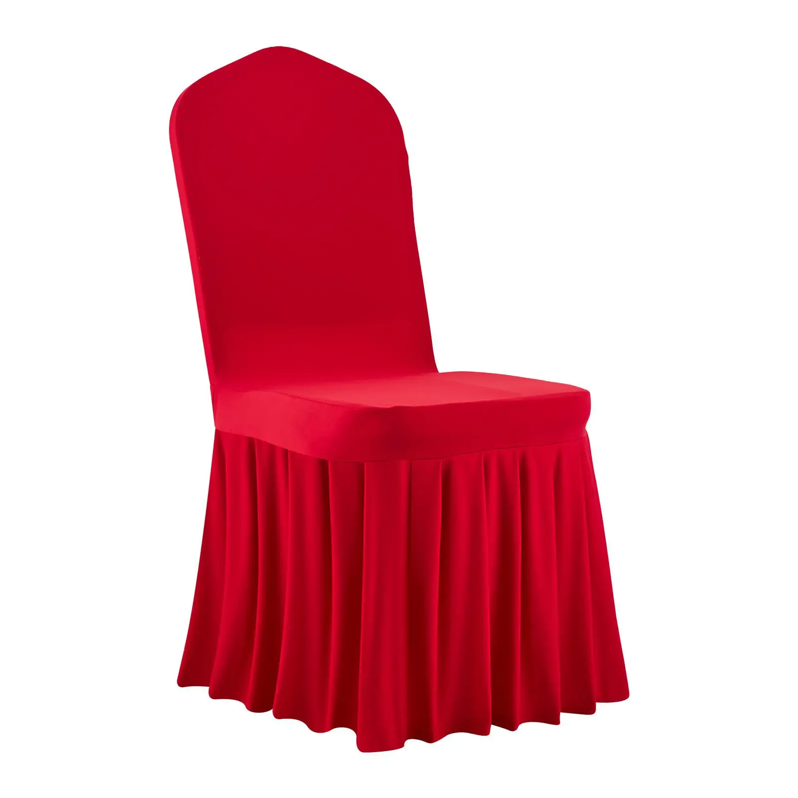 30 Pcs Red Polyester Spandex Stretch Chair Covers for wedding Party Dining Banquet Flat Front Slipcovers Fits Chairs up to 20.08 x 17.72 x 37.4 inch