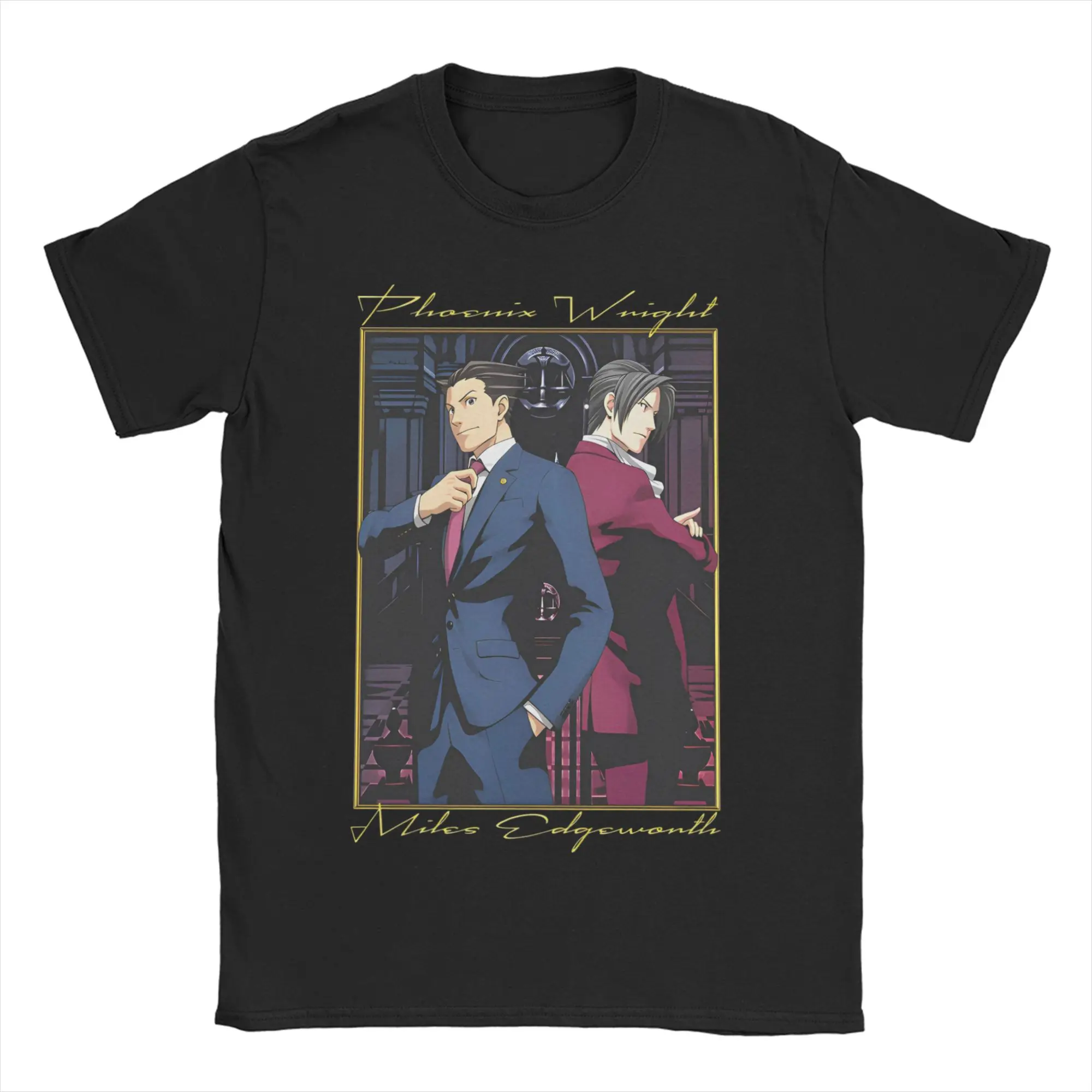 Men Women Ace Attorney Video Game Phoenix Wright T Shirts  Pure Cotton Top Hipster Short Sleeve Round Neck Tees Original T-Shirt