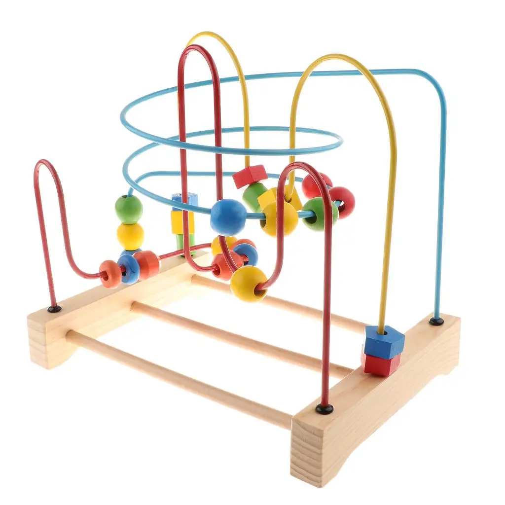 Wooden Beads Labyrinth Roller Coaster Educational toy children kids Skill