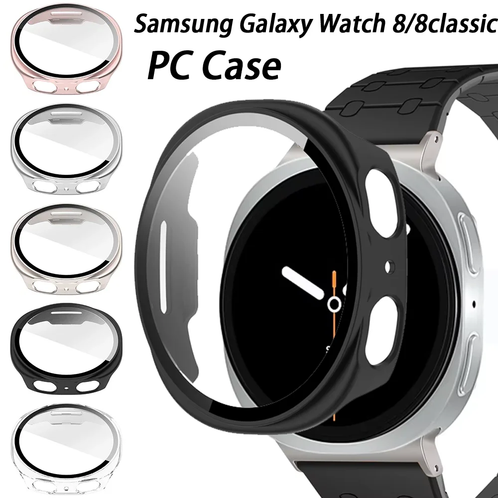 PC-Gehäuse aus gehärtetem Glas für Samsung Galaxy Watch 8 40 mm 44 mm 8Classic 46 mm Anti-Fall-Schale für Galaxy Watch 8 Ultra 47 mm Abdeckung