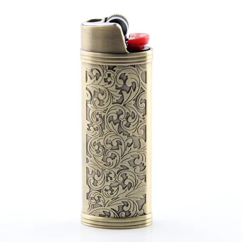 Metal Shell Case Holder For France Bic J6 Disposable Large Full Size Lighter Covers Zinc Alloy Material