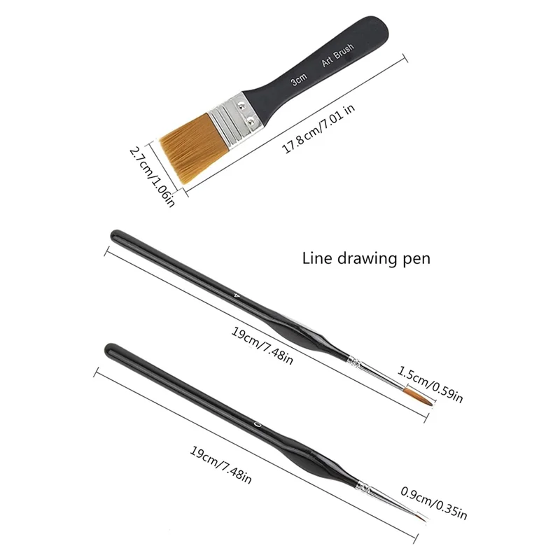 AC23-32Pcs فرشاة الطلاء بالألوان المائية فرشاة الاستنسل فرشاة Fineliner للألوان المائية الغواش النفط اللوحة المنمنمات