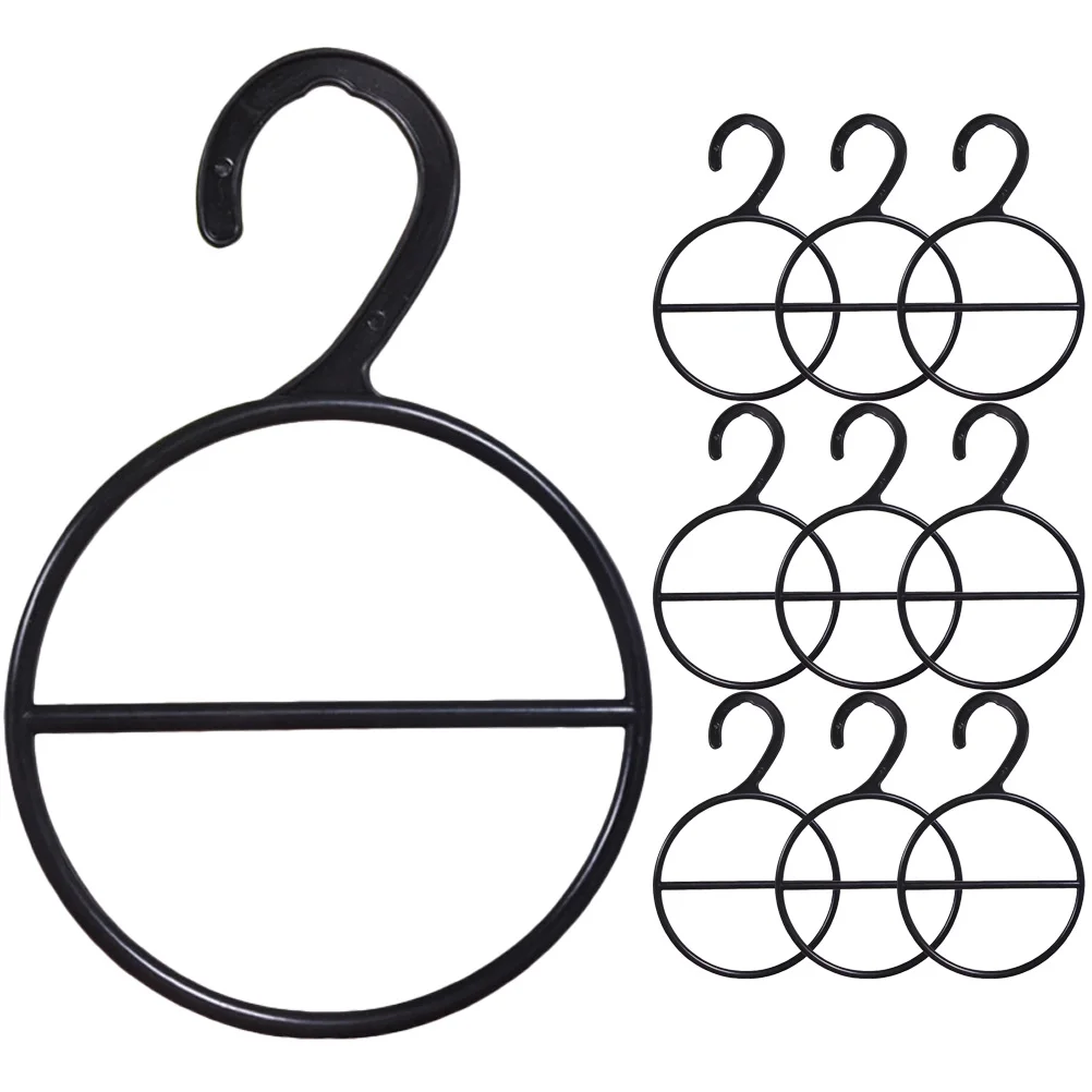 

10Pcs Tie Belt Scarf Hanger Multifunctional Plastic Closet Organizer Storage Rack Scarf Hanging Ring Tie Holder