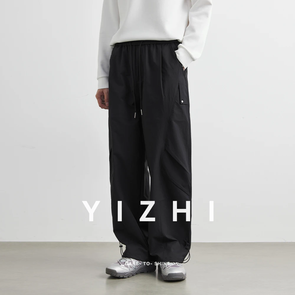 Fashion Men's Outdoor Climbing Cargo Pants Men's Autumn High Street Cool Pleated Paratrooper Loose Sports Casual Trousers Pants