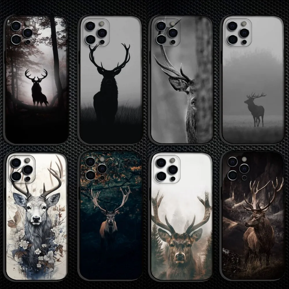 

Elk In my Dream Phone Case For iPhone 16,15,14,13,12,11 Plus,Pro Max, Soft Silicone Black Cover