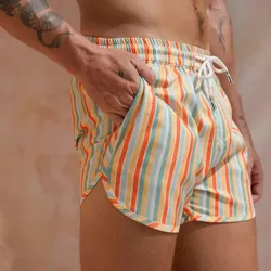 Hardloopshorts voor heren Zomer Outdoor Casual bedrukte strandshorts Geweven lichtgewicht sneldrogende niet-elastische zwemshorts
