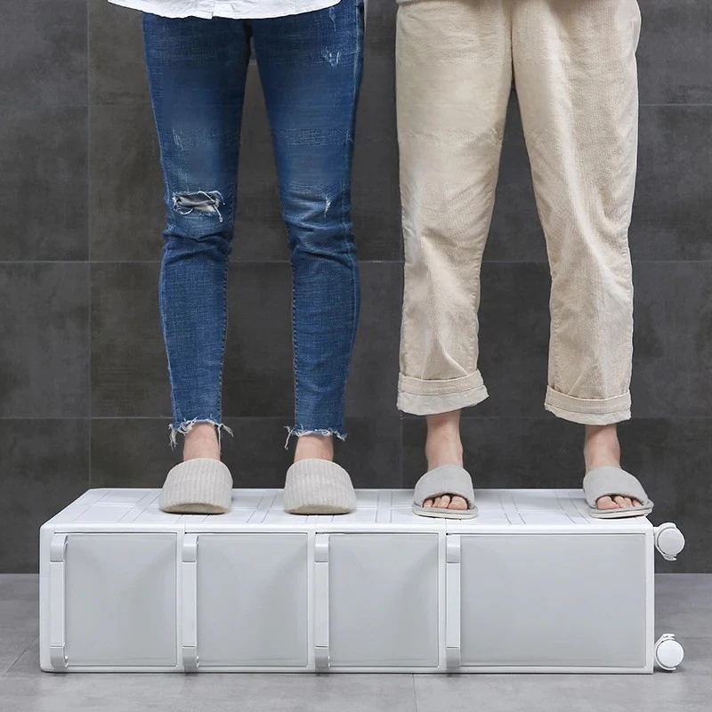 Narrow Gap Storage Cabinet for Bathroom, Drawer Organizer for Toiletries, Plastic Slim Shelf for Bathrooms, Compact Organizing