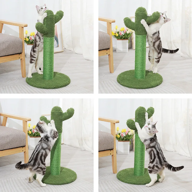 Cute Cactus Pet Toy with Ball Cat Tree Cat climbing frame Relieve Boredom Grinding Claws Toy Cat Climbing Frame  Interactive Toy