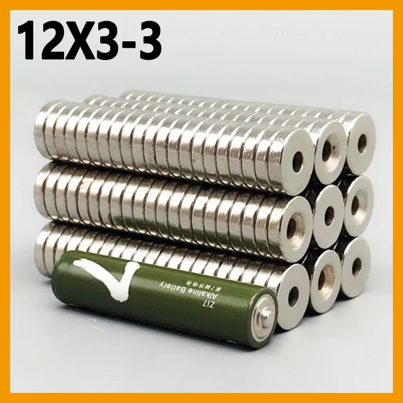 10-500 stuks 12X3-3mm Magneet Ronde Gat voor Keuken Kantoor Locker Koelkast Koelkast Garage 12*3-3mm Accessoire