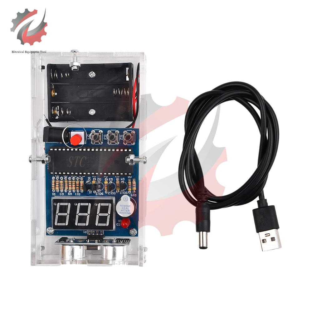 51 Single Chip Microcomputer Ultrasonic Range Finder DIY Module Reversing Radar Alarm HC-SR04 Ultrasonic Range Finder DIY Kit