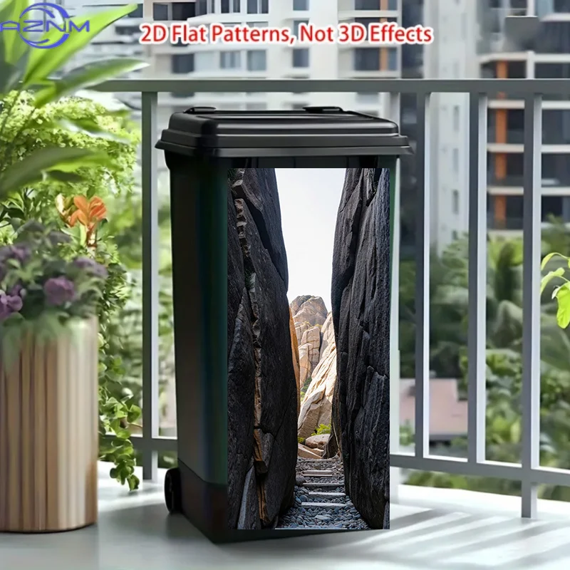 1pc 2D Flat Sticker, Crevice Stone Path Strange Rocks. This Matte Surface Sticker Is Suitable for Decorating Trash Cans And Wa