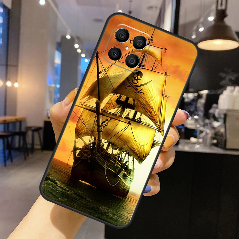 Thuyền Buồm Tàu Cướp Biển Ốp Lưng Điện Thoại Huawei P30 P20 P40 Lite P50 Pro P Thông Minh 2019 Nova 5T Danh Dự 50 X8 X9 Bao