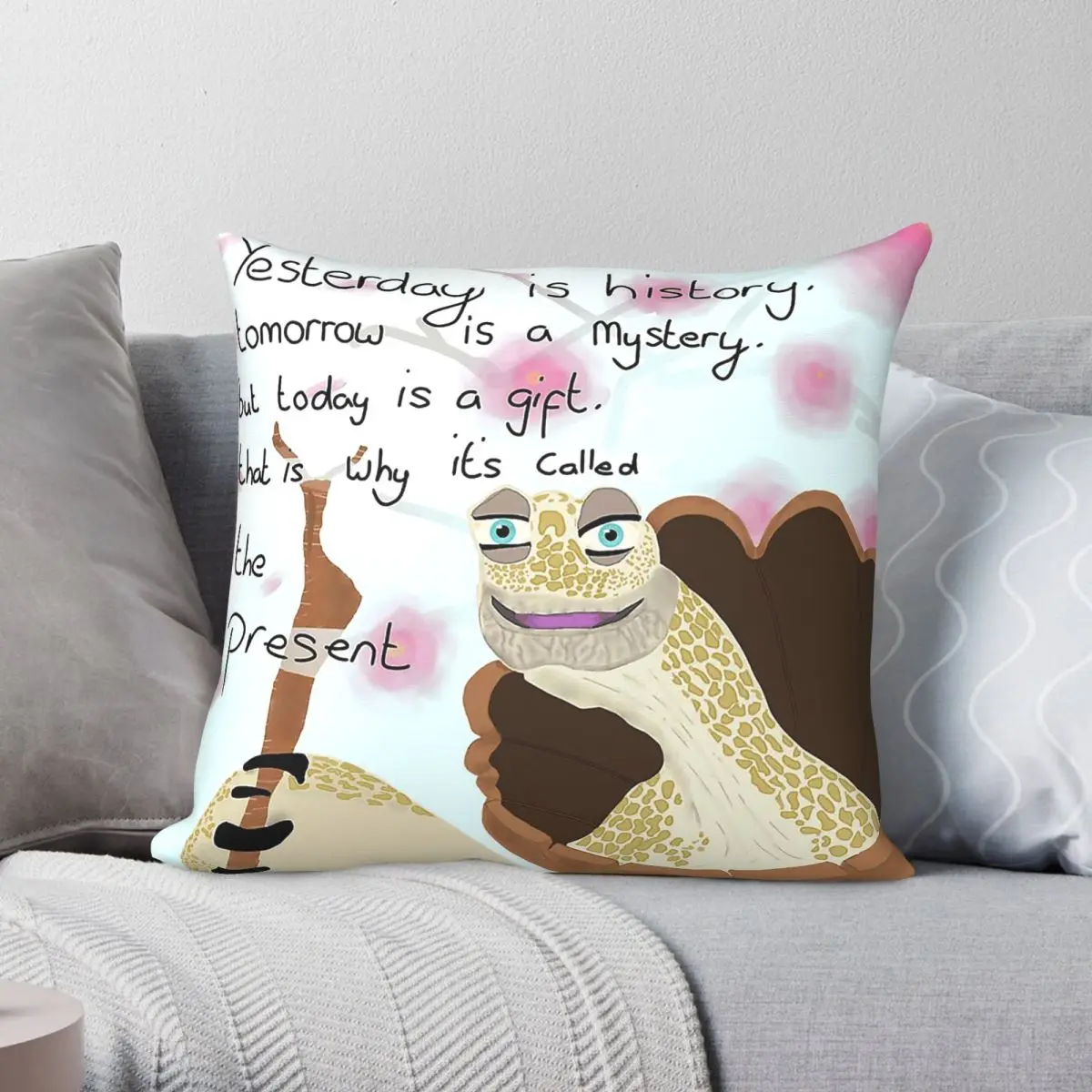 Grand Master Oogway Yesterday Pillowcase Polyester Linen Velvet Printed Zip Decor Car Cushion Cover