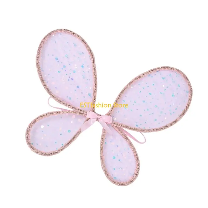 Y5GC Sparkles Angel Wing ขนาดใหญ่ Fairys ปีกผีเสื้อ Fairys Wing ฮาโลวีนเจ้าหญิง Dressing UP เครื่องแต่งกายสำหรับหญิงสาว