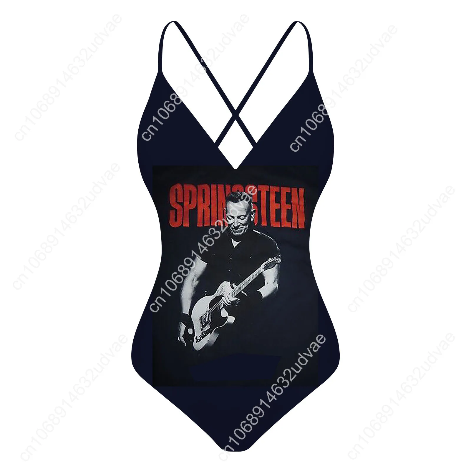 Bruce Springsteen V-neck Halter Back Swimsuit Womens Bathing Suits Personalized Bikini Pool Party Swimwear Custom Made Beachwear