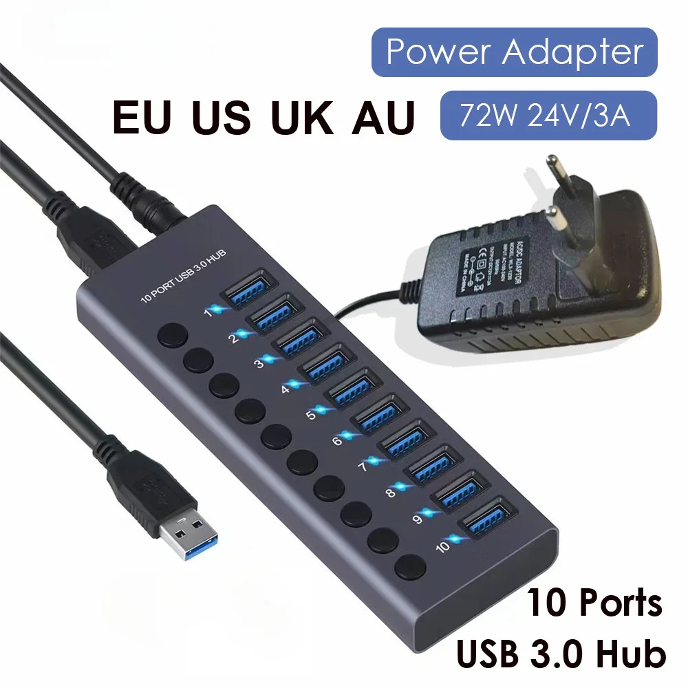 10 7 4 Port Usb Hub… - image