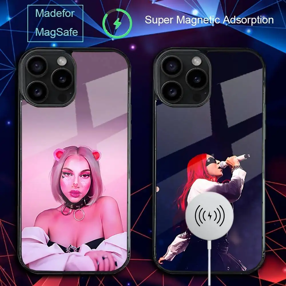 

Чехол для телефона iPhone 17,16,15,14,13,12,11,Pro,Max,Plus,Mini,SE4,E Magnetic D-De La Singer Rose Magsafe с беспроводной зарядкой