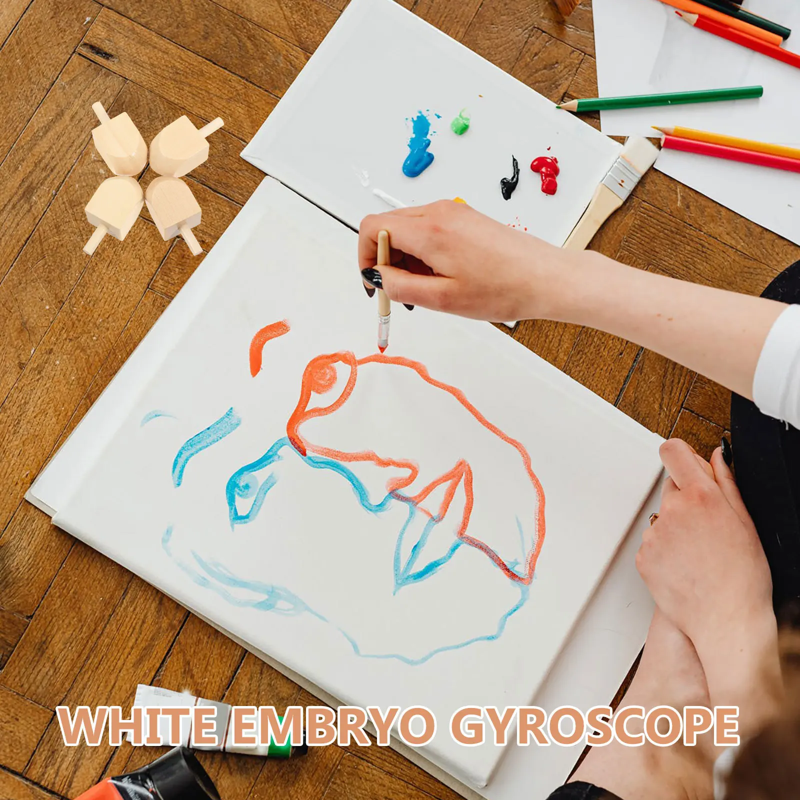 10 قطعة Hanukkah الخشبية Dreidels فارغة الخشب الطبيعي الغزل القمم Crafts بها بنفسك الحرف زينة الحفلات أنشطة تعليمية للأطفال #5