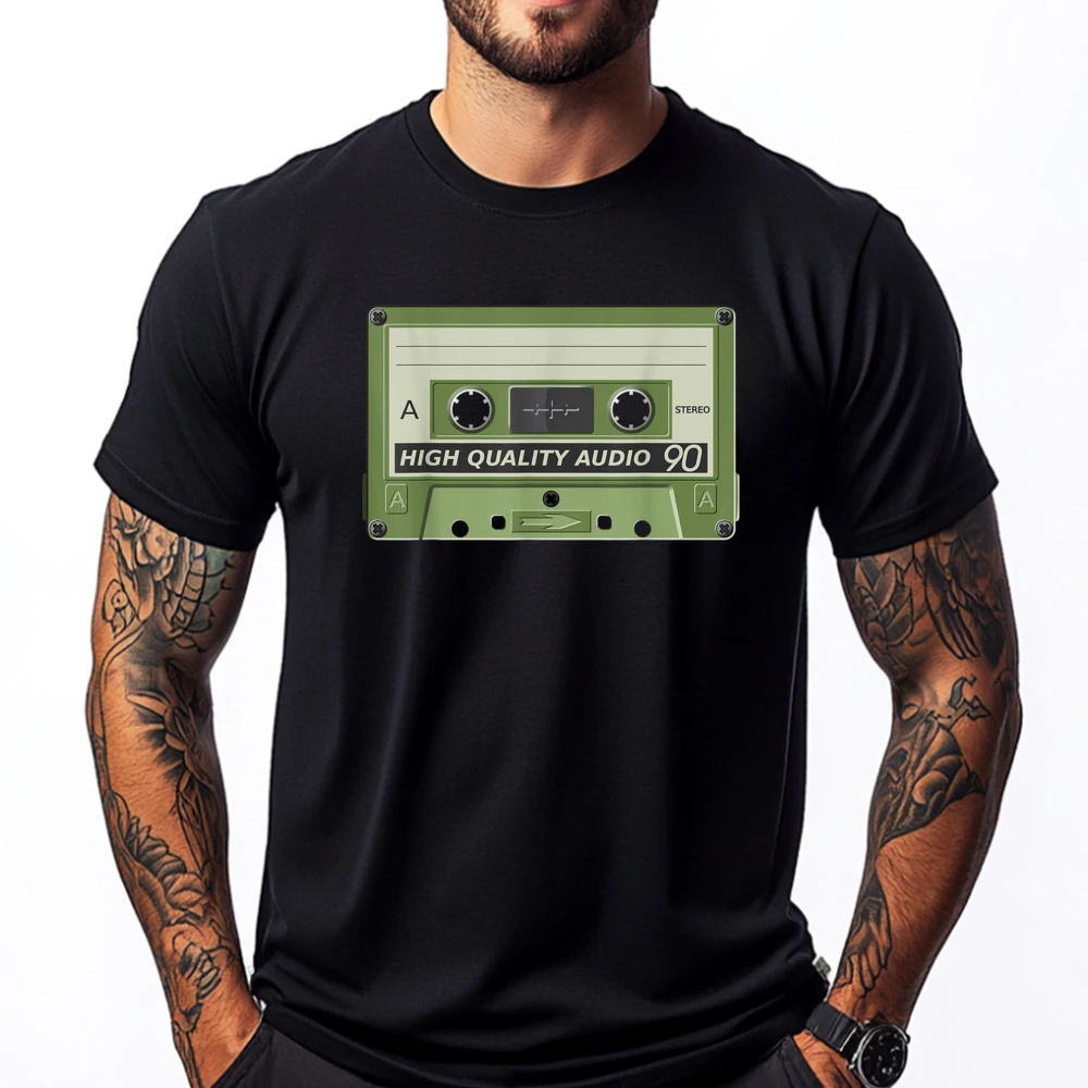 

Cassette Tape T For Music Lovers Oversized T Shirt Men Shirts Japan Style Graphic Cotton Short Sleeve