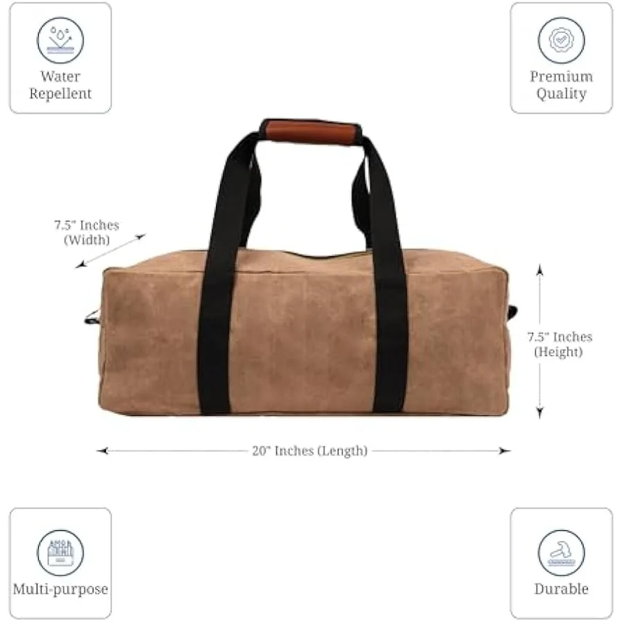 Covers and All Waxed Canvas Large Utility Bag with Durable Handles 18 oz 600 GSM Canvas Multipurpose Utility Work bag for Tools