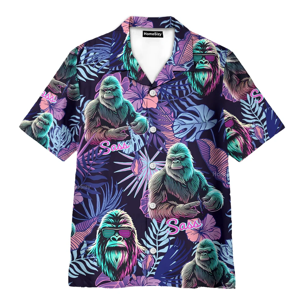 

Fashion Hawaiian Man Shirt Clothing Funny Bigfoot 3D Print Popular Men Shirts Summer Fashion Carnival Party Shirt Man Clothes