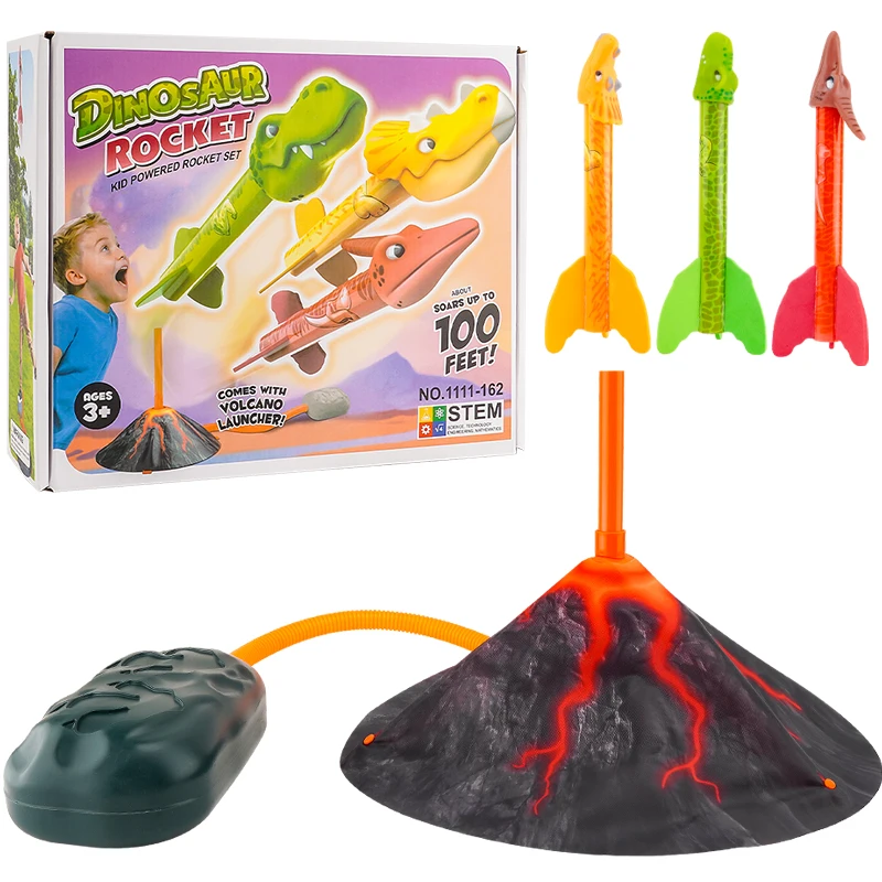 Flying Dinosaur Kids Foot-powered Rocket Launcher Outdoor Ejection Flying Launch Cannon Outdoor Sports Toy