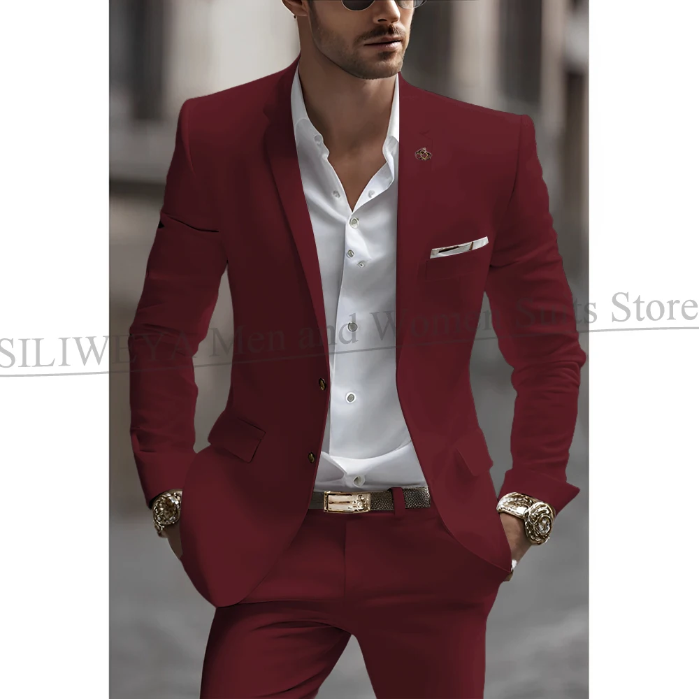 

Распродажа, мужские костюмы, приталенный формальный пиджак, брюки, деловой свадебный смокинг, без возврата, без обмен, быстрая доставка, 2 шт.