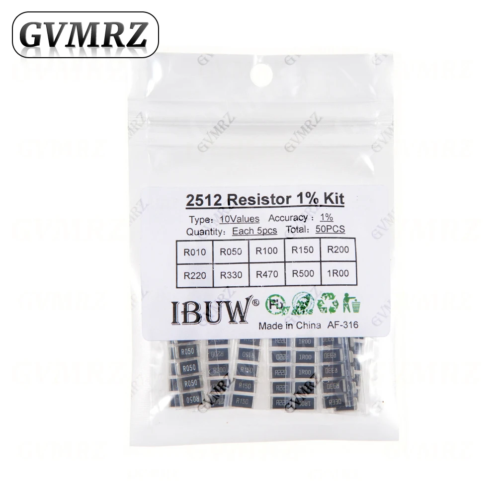 0201 0402 0603 0805 1206 1% 5% SMD-Widerstand Sortiment-Set 1R-1M 10K 100K 1K 100R Widerstandssatz DIY 1R00 0R82 0R47 0R33