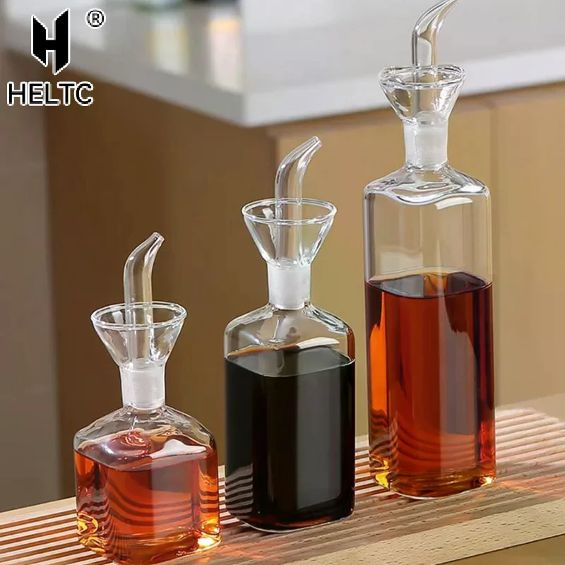 High Borosilicate Glass Oil Pot Household Leak-proof Oil & Vinegar Pots Kitchen Soy Sauce Pot Tank Seasoning Bottle