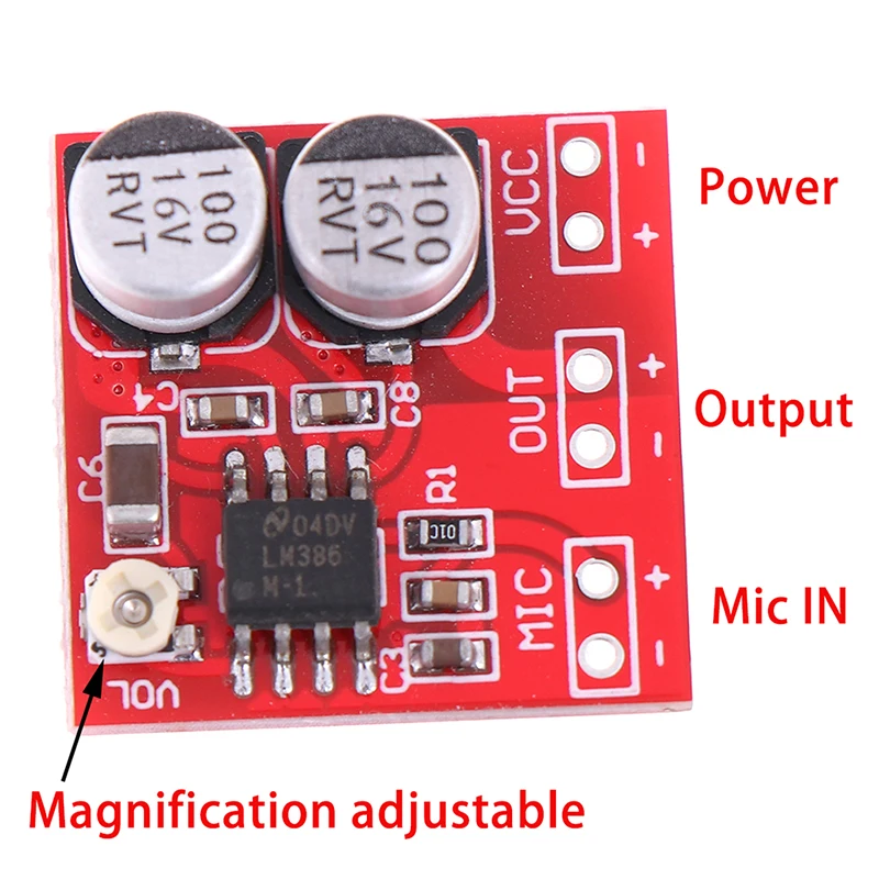 DC 5V-12V electret microphone power amplifier board gain 200 times mic amp