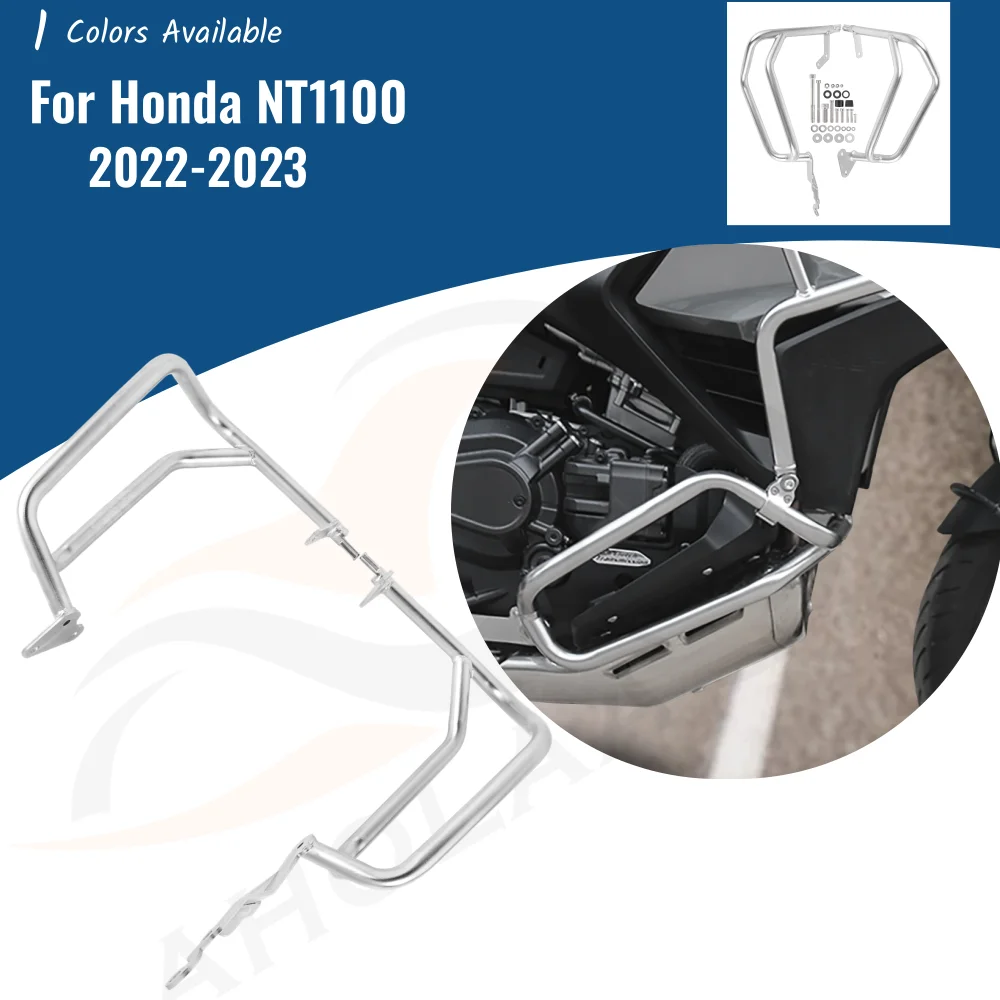 

For Honda NT1100 2022-2023 NT 1100 Bumper Engine Lower Guard Crash Bar Motorcycle Body Frame Slider Stainless steel Protector